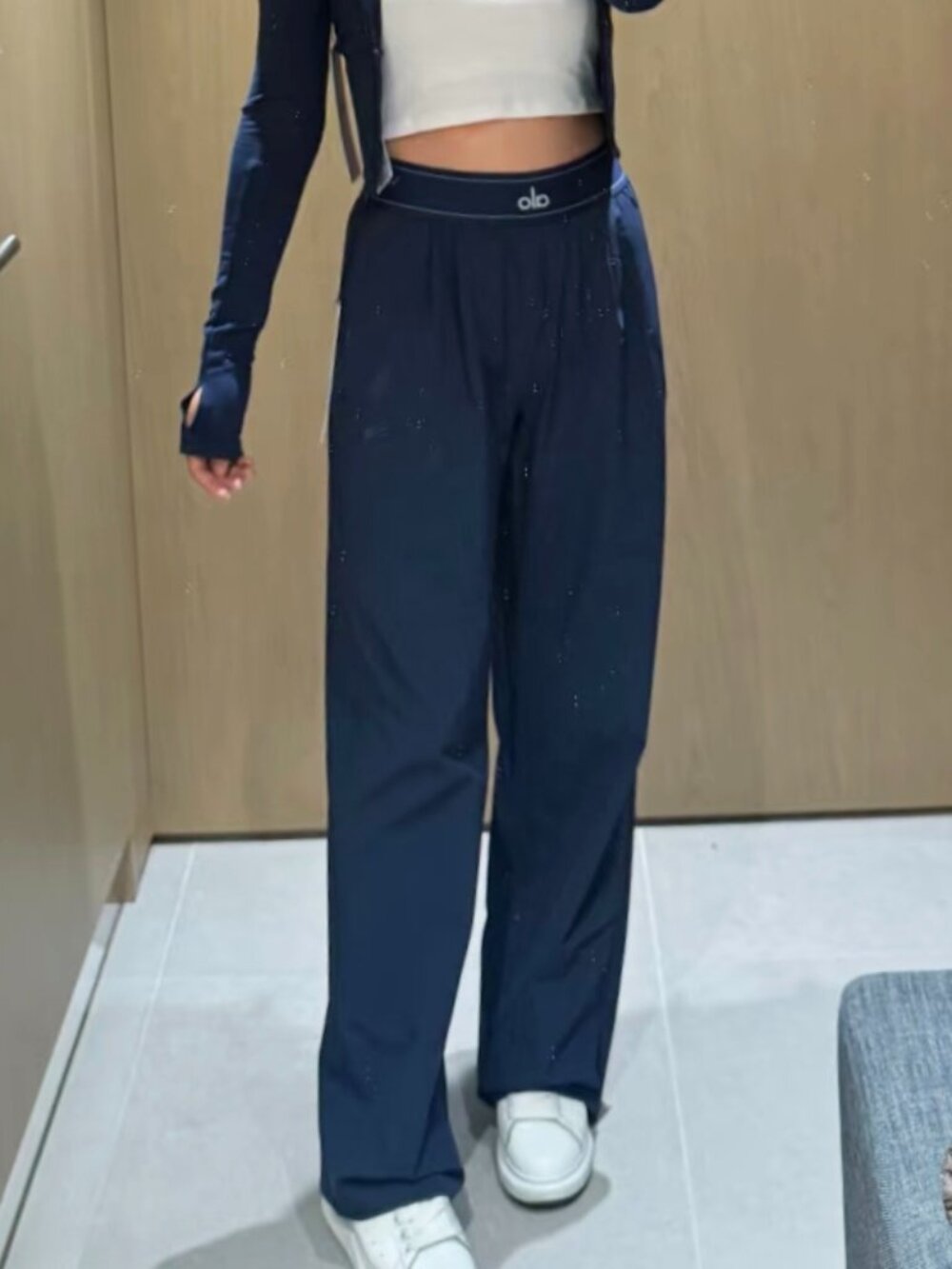 ALO Yoga Suit Up Trouser,Navy Blue😄💙Wide Leg Casual Pants,NWT